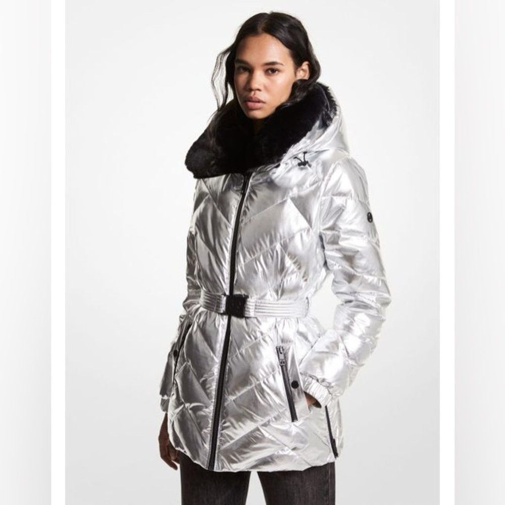 Michael Kors Metallic Puffer Jacket - Size S - Like New!